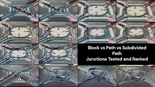 Satisfactory  Block Path and Subdivided Path 4Way Train Junction Comparison [upl. by Psyche877]