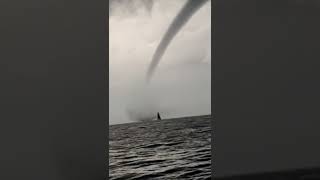 AMAZING waterspout in Fowey UK during storms 2022 [upl. by Irahcaz506]