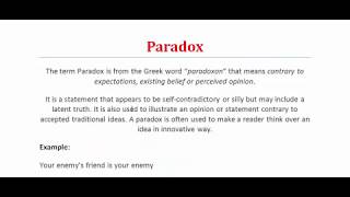 Paradox  What is Paradox Figure of Speech  Literary Terms [upl. by Anastatius613]