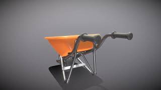 Wheelbarrow 1 Rigged Version HighPoly  Perspective 1 [upl. by Aicileb]