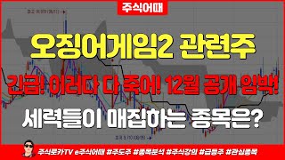 오징어게임 관련주📈주가전망긴급 이러다 다 죽어 12월 공개 임박 세력들이 매집하는 종목은 지금부터 관심 가져야하는 종목 TOP3 [upl. by Doran779]