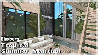 BLOXBURG Tropical Summer Mansion Speedbuild interior  full tour Roblox House Build [upl. by Aicatsan]