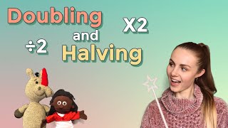 HALVING and DOUBLING explained Lots of examples Fun interactive lesson [upl. by Aleciram]