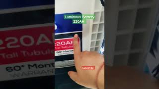 Luminous inverter Battery 220AH  Unboxing and first impression  ₹18500 youtubeshorts trending [upl. by Eiralam562]