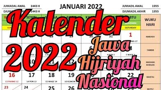 kalender 2022 lengkap jawa hijriyah [upl. by Dionysus]