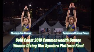 Full Match Cheong Jun Hoong and Pandelela win Gold in 2018 Commonwealth Games 10m Diving Synchro [upl. by Aisyat]