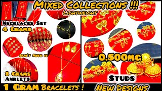 0500 MG to Studs Collections MIXED Collections  1 Gram to Bracelet 4 Grams Necklace SET [upl. by Zins]