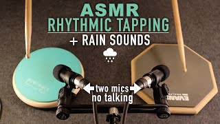 ASMR Rhythmic Tapping  Rain Sounds No Talking [upl. by Sirtemed785]