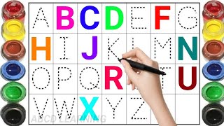 Alphabet ABC song ABCD A to Z kids rhymes collection for writing along dotted line for toddler [upl. by Ruckman773]