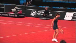 Tsvetana Pironkova vs Marion Bartoli return amp service game  Porsche Tennis Grand Prix 2011 [upl. by Borer]