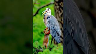 Great blue heron vs Rabbit birds youtubeshorts arcticwildlife arcticwildlife shorts [upl. by Neufer163]