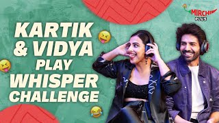 Kartik Aaryan amp Vidya Balan play Whisper Challenge 😂  Bhool Bhulaiyaa 3  Gaurav  Mirchi Plus [upl. by Artemahs561]