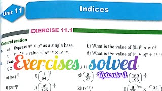 Solution of Class 9 C Maths Exercise 111 Indices  All solved of C Maths Exercises 111 [upl. by Pattin]