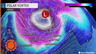 Polar vortex to unleash dangerous cold blast in Northeast  AccuWeather [upl. by Ydnolem]