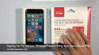 Signing Up For Verizon Wireless Prepaid Bring Your Own Device Plan [upl. by Kordula]