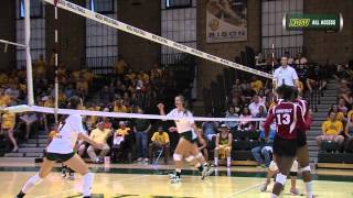 NDSU Volleyball Hangs Tough Against No 17 Louisville [upl. by Ayerhs]