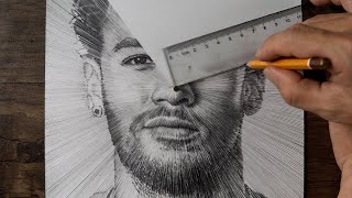 How to draw Neymar using nails  DP Art [upl. by Sigsmond]