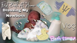 Newborn Baby First BathTime amp GRWM At Home  Vlog [upl. by Hally]