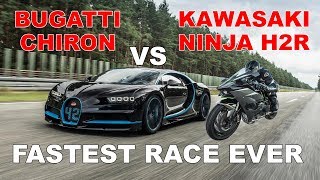 Bugatti Chiron vs Kawasaki Ninja H2R [upl. by Gnem]