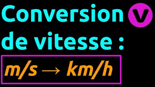 Conversion de vitesse  ms en kmh [upl. by Scottie]