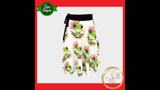 Frog on Lily Pad Short Wrap Skirt at Shell Design Boutique designedbylarissa frogskirt glimmers [upl. by Isabelita]