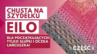 Chusta Eilo dla początkujących prosta tylko słupki i oczka łańcuszka cz 1 [upl. by Ayvid687]