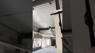 Drywall working putting apply with toolsshorts satisfying [upl. by Abram474]