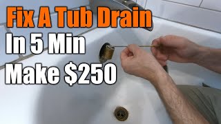 How To Fix Your Tub Stopper In 5 Minutes 250 Repair  THE HANDYMAN [upl. by Monsour]