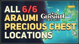 All 6 Araumi Precious Chest Locations Genshin Impact [upl. by Assenay]