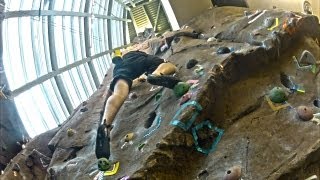 53 Feet Up GoPro Climb at YSUs Rockwall [upl. by Haeckel]