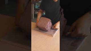 Cut wedging some reclaimed clay shorts pottery potteryforbeginners clay clayvideos claycraft [upl. by Ymirej]