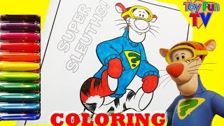 Disney Winnie The Pooh Tigger Coloring Book Colour Episode ToyfunTV [upl. by Anerhs346]