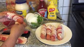 Como hacer hot dogs con tocino [upl. by Chow]