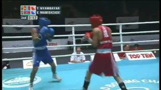 Fly 52kg R16 Nyambayar Tugstsogt MGL VS Mahishzade Elvin AZE 2011 AIBA World Champs [upl. by Atnom]