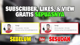 Cara Menambah SUBSCRIBER YouTube Likes amp View dengan Cepat  GRATIS TERBARU 2020 AKUN REAL [upl. by Asilram757]