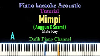 Mimpi Karaoke piano akustik Anggun C Sasmi Nada CowokFemale key A Piano Tutorial [upl. by Alahsal231]