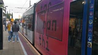 Bombardier flexity tram Arriving at Glenelg [upl. by Cutcliffe926]