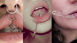 Lip Piercing Extremely Painful Piercing  Lip Pin Pierce [upl. by Roxane763]