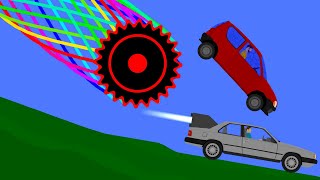 Car VS Big Rotary Gear Extreme Destruction  Phun Algodoo Moments [upl. by Westley]