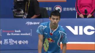 Victor Korea Open 2016  Badminton SF M3MS  Wong Wing Ki Vincent vs Qiao Bin [upl. by Gnort]