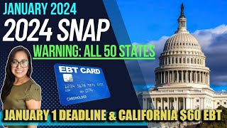 NEW 2024 SNAP UPDATE JANUARY 2024 WARNING for ALL 50 STATES MILLIONS COULD BE AFFECTED in JAN [upl. by Aleik299]