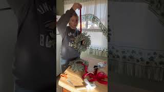 EASY WAY TO HANG WREATHS ON YOUR KITCHEN CABINETS christmasdecorations [upl. by Clintock]