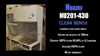 Nuaire NU201430 laminar flow clean bench 1632 CL BENCH [upl. by Nylanaj]