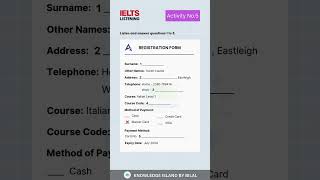 IELTS Listening Test Practice  Activity No 5 quiz ieltspreparation ielts [upl. by Schwitzer940]