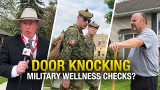 Dingdong Canadian soldiers going doortodoor but why [upl. by Annahgiel50]