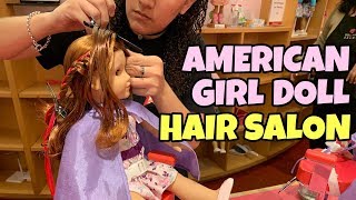 American Girl Doll Gets New Hairstyle at AG Hair Salon [upl. by Grimbly]