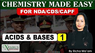 ACIDS amp BASES  CHEMISTRY  For all Defence Exams  cds afcat nda capf [upl. by Paxon]