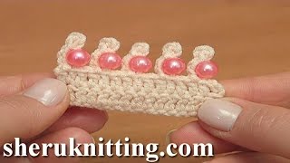 Learn How to Crochet Picot With Beads Part 26 of 26 Crochet BasicsCROCHET WITH BEADS [upl. by Nevets]