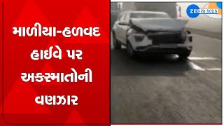 Morbi Over 20 vehicles crash into each other due to dense fog on MaliyaHalvad highway  Zee News [upl. by Nolrac]