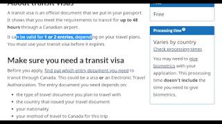 Transit Visa Canada Step by Step Full Information [upl. by Dde747]